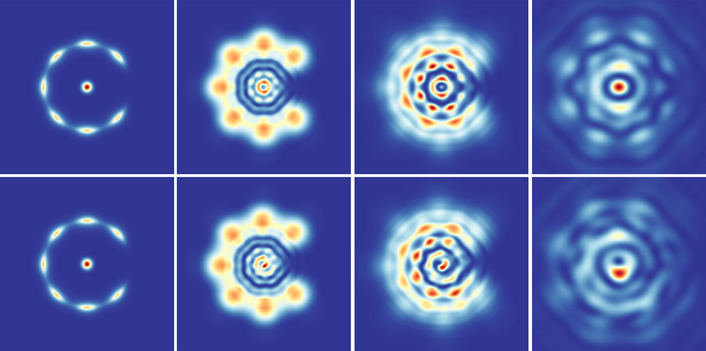 Images from computer simulation of cold atoms in a ring