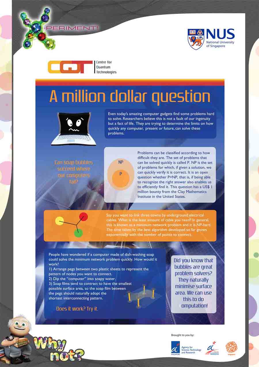 CQT Xperiment poster: A million dollar question
