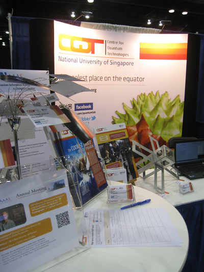 The Centre for Quantum Technologies exhibiting at the 2012 AAAS Annual Meeting.