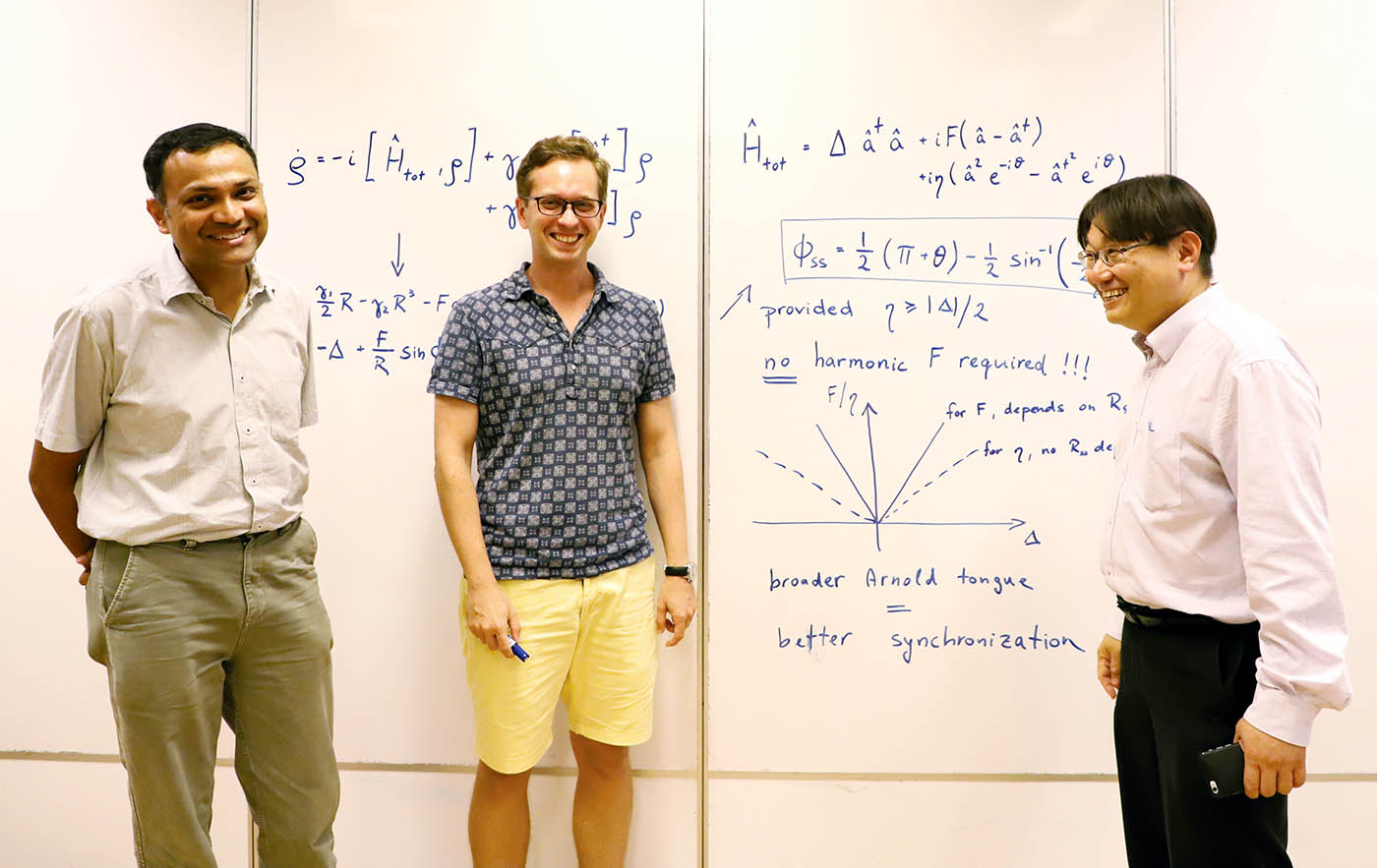 Manas Mukherjee, Michal Hajdusek and Kwek Leong Chuan at the Centre for Quantum Technologies in Singapore