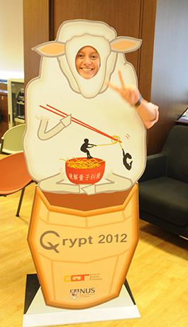 The QCRYPT mascot is a sheep.