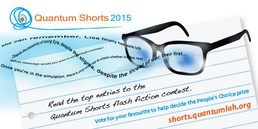 Advert for the Quantum Shorts 2015 shortlisted stories