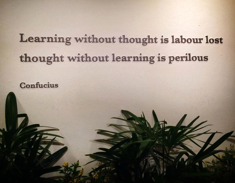 Confucius quote at University Cultural Centre, National University of Singapore.