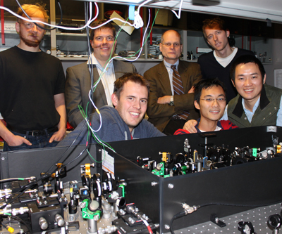 Some of the 12 researchers who entangled diamond at room temperature, including Ian Walmsley, Dieter Jacksh and Xian-Min Jin.