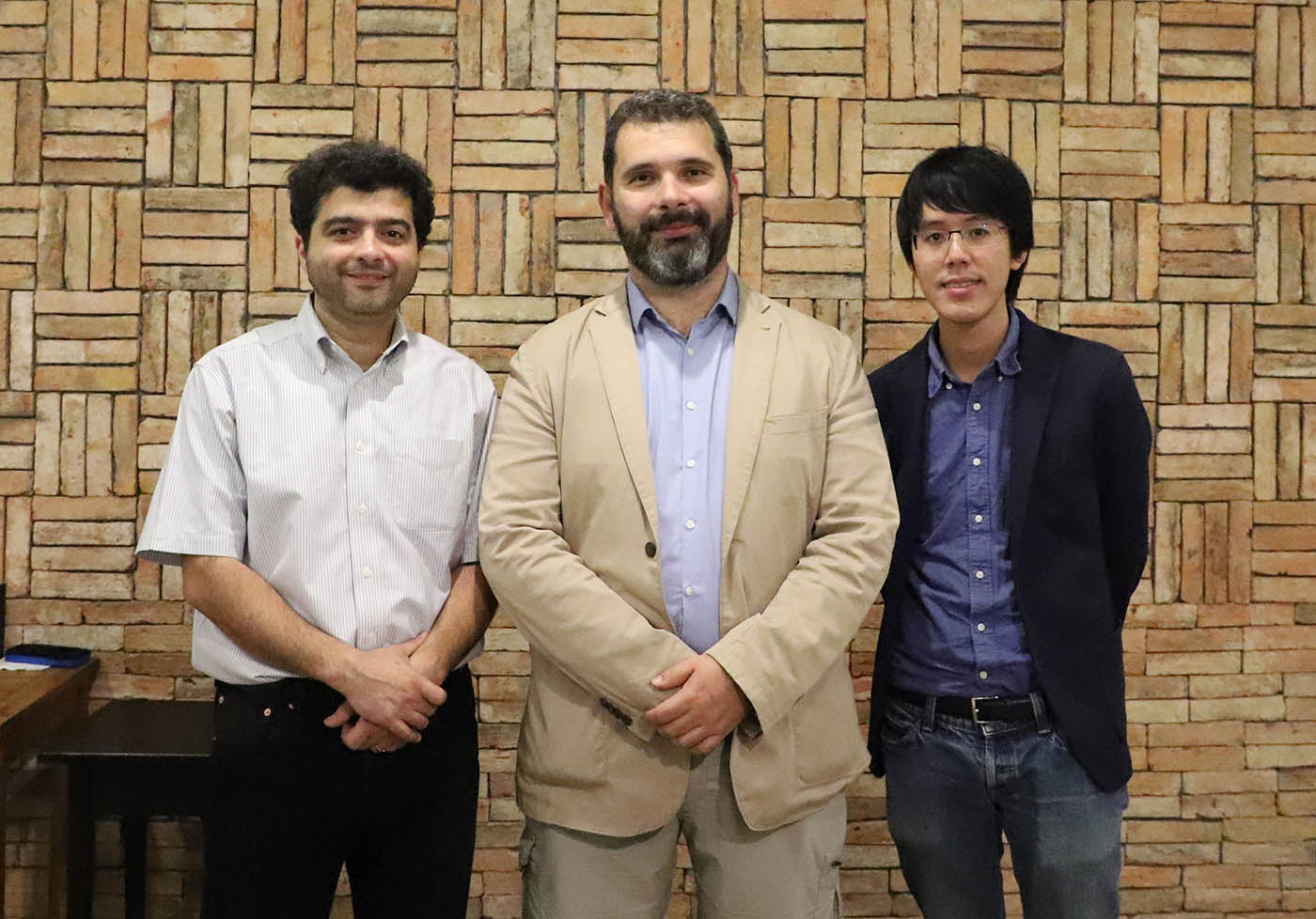 Pictured left to right Pedram Roushan, Dimitris Angelakis and Jirawat Tangpanitanon 